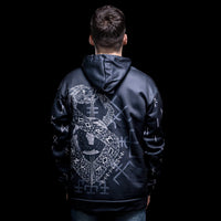 Viking Hoodie \"Infinity Ouroboros and Vegvisir Hoodie Viking Hoodie \"Infinity Ouroboros and Vegvisir Hoodie