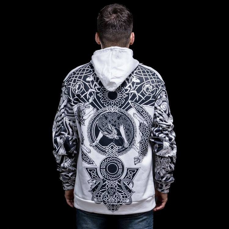 Viking Hoodie \"Northern Wolf Hoodie - Viking Emblems Viking Hoodie \"Northern Wolf Hoodie - Viking Emblems
