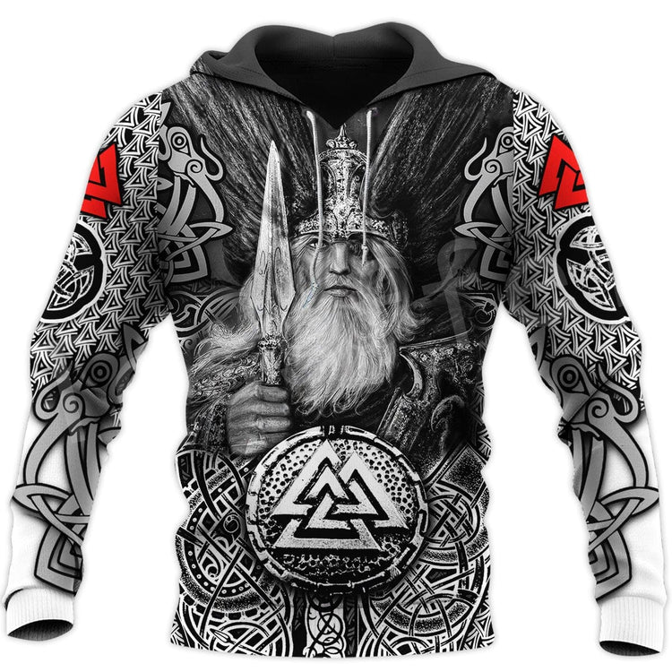 Viking Hoodie \"Hoodie Mjöllnir and Valknut Viking Hoodie \"Hoodie Mjöllnir and Valknut