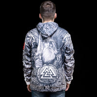 Viking Hoodie \"Hoodie Mjöllnir and Valknut Viking Hoodie \"Hoodie Mjöllnir and Valknut