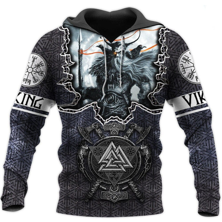 Hoodie Viking \"Hoodie Odin et Gungnir - Les Haches du Valknut\" (Odin and Gungnir Hoodie - The Axes of Valknut) Hoodie Viking \"Hoodie Odin et Gungnir - Les Haches du Valknut\" (Odin and Gungnir Hoodie - The Axes of Valknut)