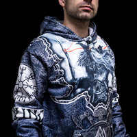 Hoodie Viking \"Hoodie Odin et Gungnir - Les Haches du Valknut\" (Odin and Gungnir Hoodie - The Axes of Valknut) Hoodie Viking \"Hoodie Odin et Gungnir - Les Haches du Valknut\" (Odin and Gungnir Hoodie - The Axes of Valknut)