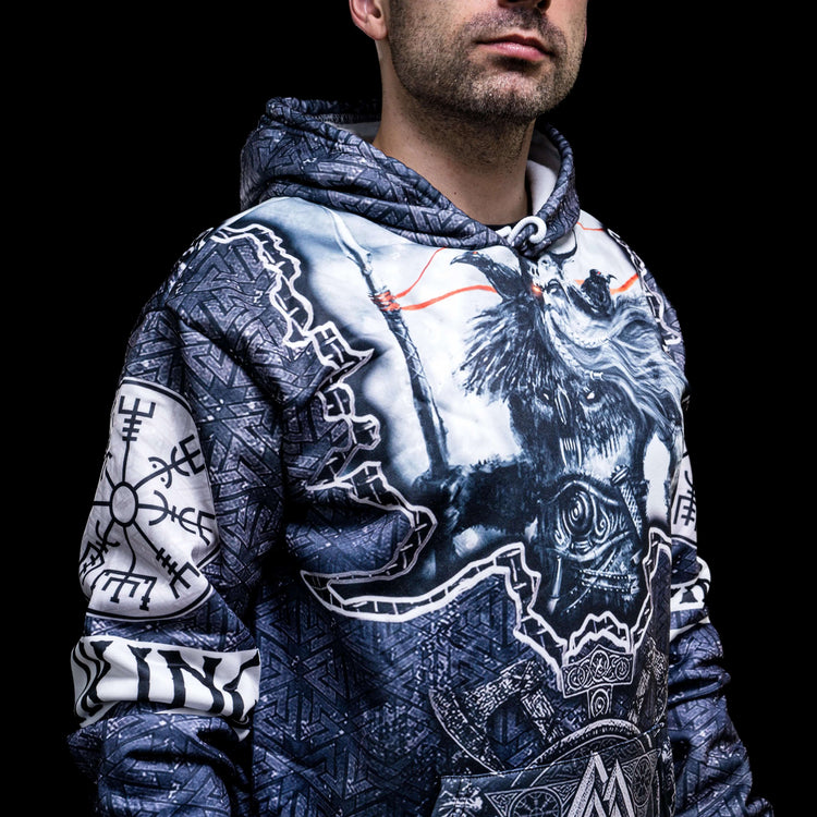 Hoodie Viking \"Hoodie Odin et Gungnir - Les Haches du Valknut\" (Odin and Gungnir Hoodie - The Axes of Valknut) Hoodie Viking \"Hoodie Odin et Gungnir - Les Haches du Valknut\" (Odin and Gungnir Hoodie - The Axes of Valknut)