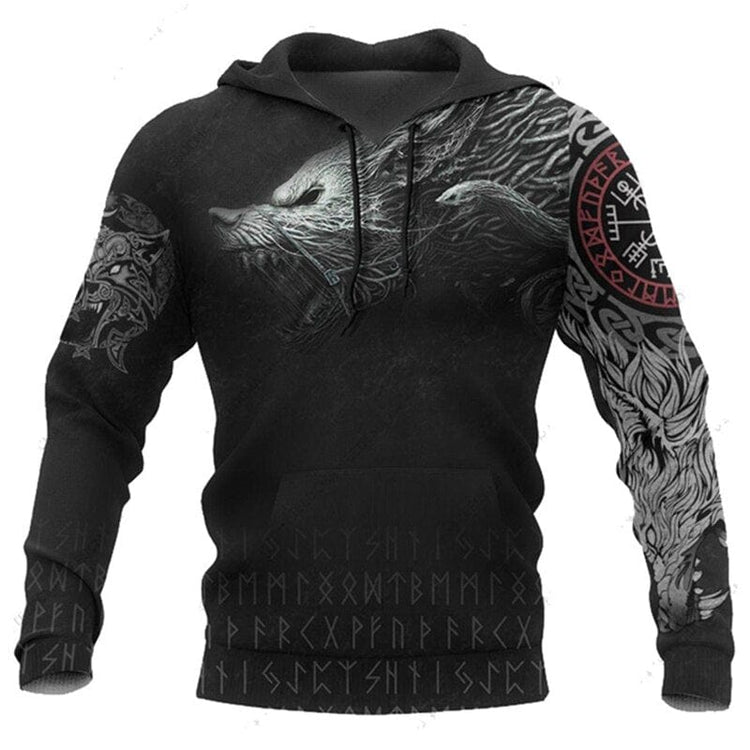 Viking Hoodie \"Legendary Wolf Trail Viking Hoodie \"Legendary Wolf Trail