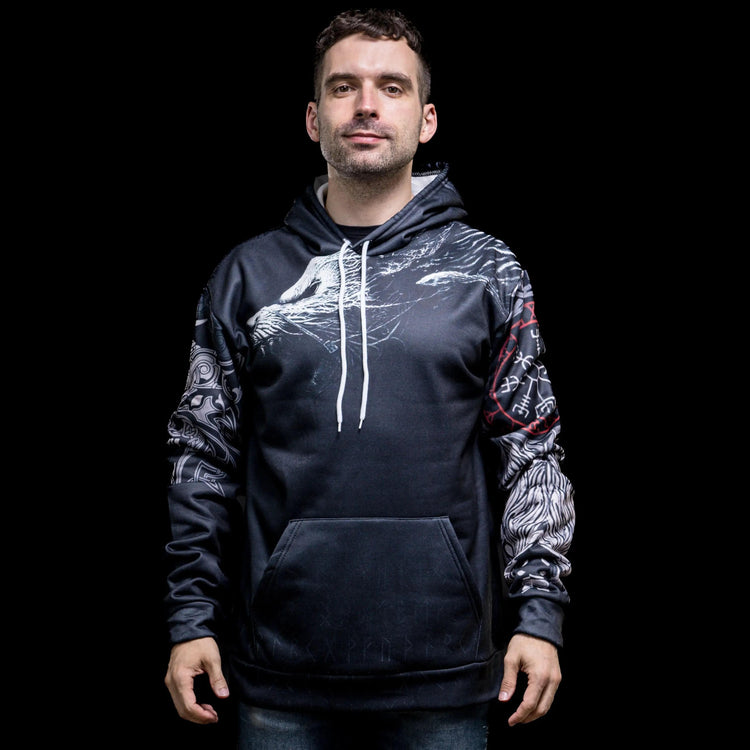 Viking Hoodie \"Legendary Wolf Trail Viking Hoodie \"Legendary Wolf Trail