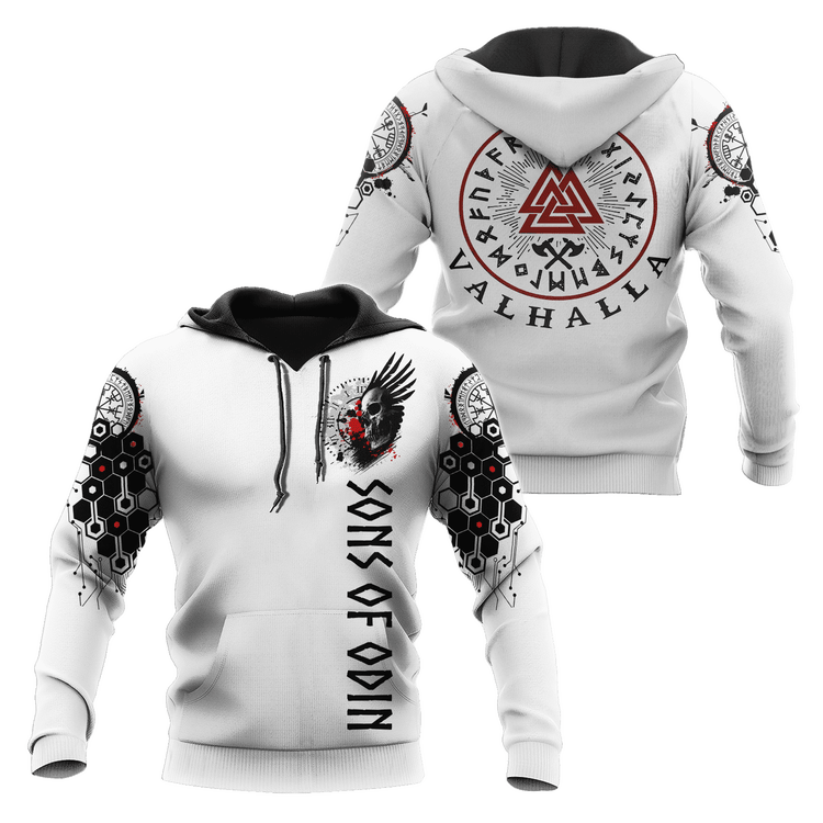 Viking Hoodie \"Rune Valknut Path to Valhalla Viking Hoodie \"Rune Valknut Path to Valhalla