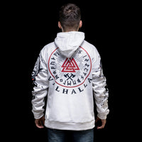 Viking Hoodie \"Rune Valknut Path to Valhalla Viking Hoodie \"Rune Valknut Path to Valhalla