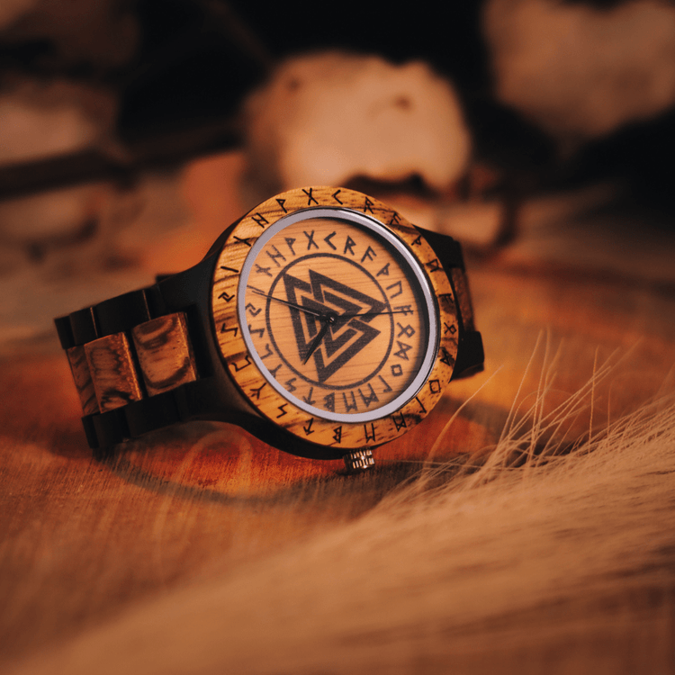 Valknut Wooden Watch - Odin's Hall Valknut Wooden Watch - Odin's Hall