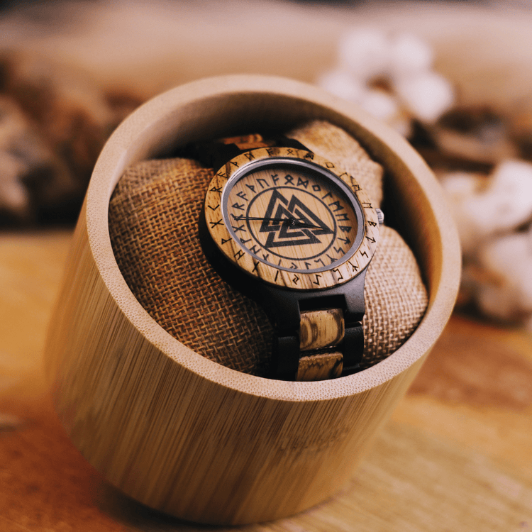 Valknut Wooden Watch - Odin's Hall Valknut Wooden Watch - Odin's Hall