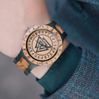 Valknut Wooden Watch - Odin's Hall Valknut Wooden Watch - Odin's Hall