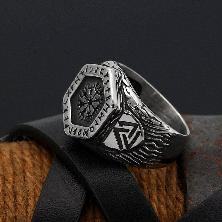 Vegvisir Runic Compass Ring Vegvisir Runic Compass Ring