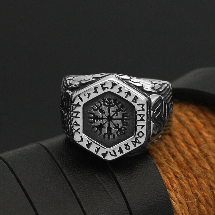 Vegvisir Runic Compass Ring Vegvisir Runic Compass Ring