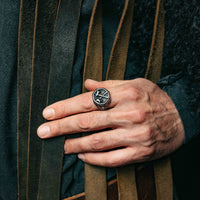 Crossed Battleaxe Ring - Stainless Steel Crossed Battleaxe Ring - Stainless Steel