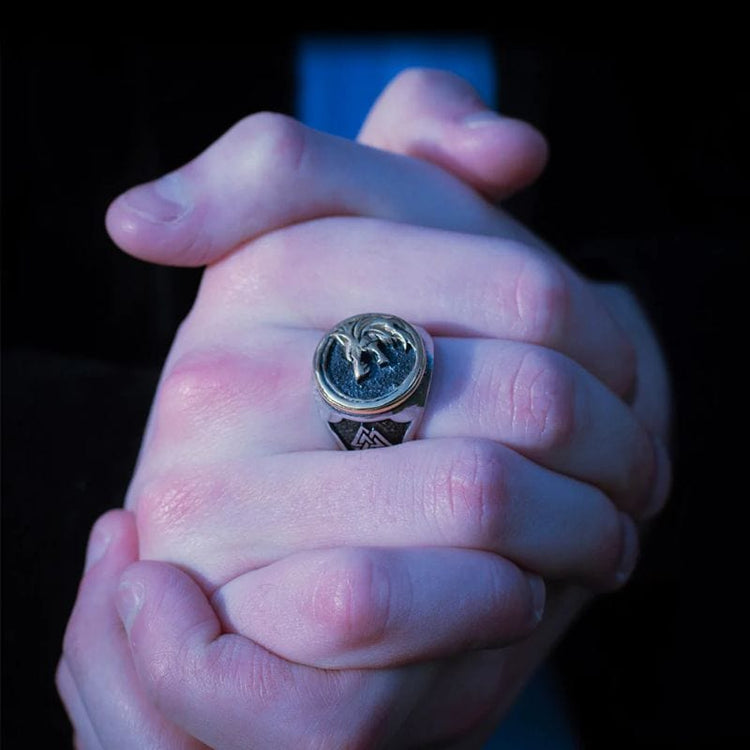 Viking wolf head ring - stainless steel Viking wolf head ring - stainless steel