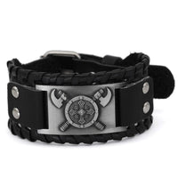 Leather Viking Shield Bracelet Leather Viking Shield Bracelet