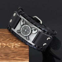 Leather Viking Shield Bracelet Leather Viking Shield Bracelet