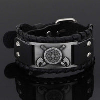 Leather Viking Shield Bracelet Leather Viking Shield Bracelet