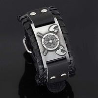 Leather Viking Shield Bracelet Leather Viking Shield Bracelet