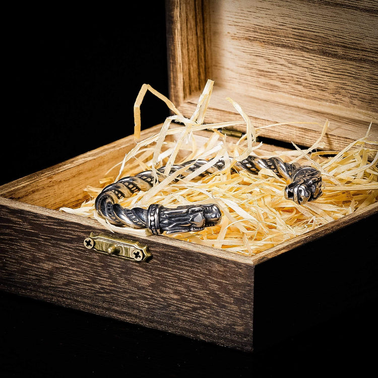 Loyalty bracelet - 2 Fenrir heads Silver Loyalty bracelet - 2 Fenrir heads Silver