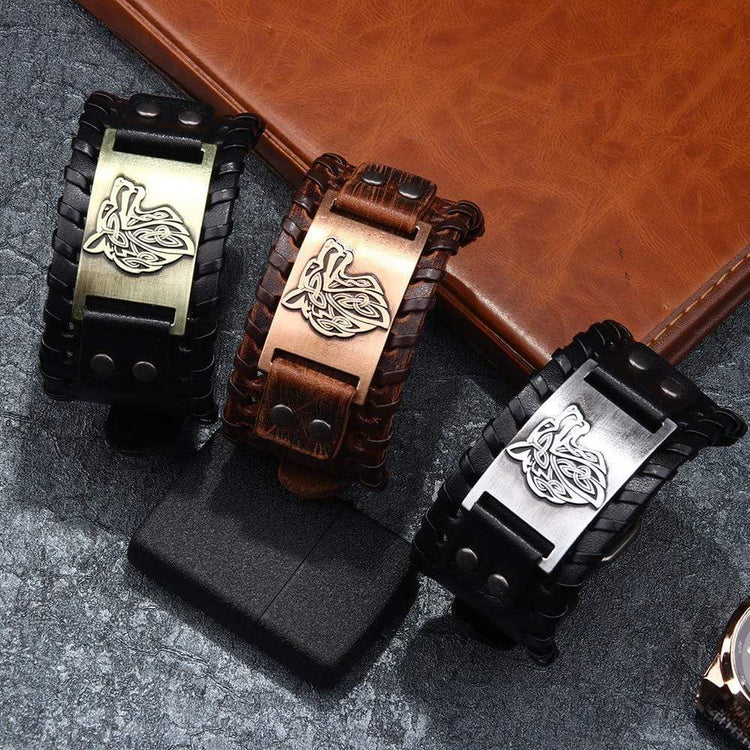 Adjustable Leather Strap - Fenrir Wolf Adjustable Leather Strap - Fenrir Wolf
