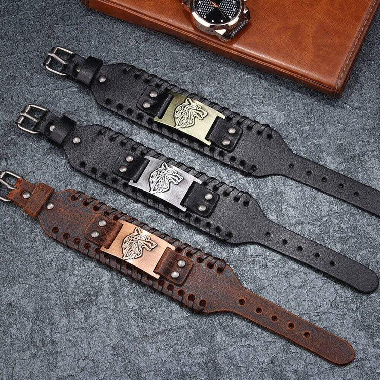 Adjustable Leather Strap - Fenrir Wolf Adjustable Leather Strap - Fenrir Wolf