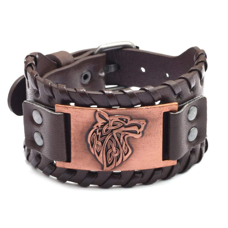 Adjustable Leather Strap - Fenrir Wolf Adjustable Leather Strap - Fenrir Wolf