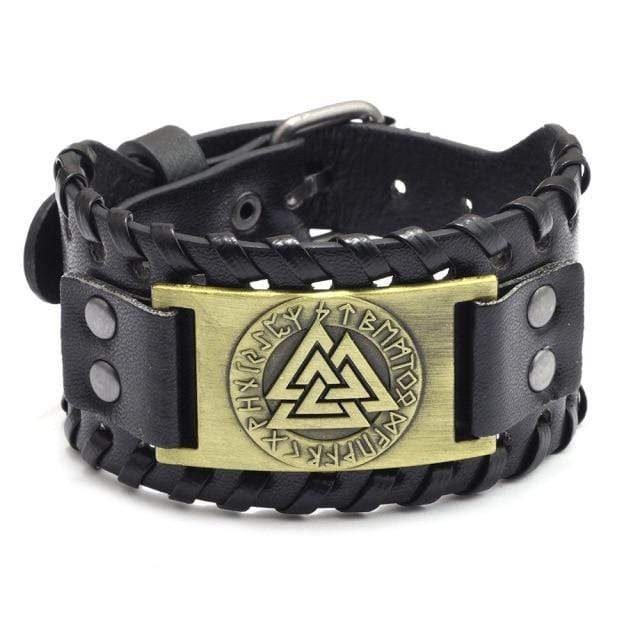 Adjustable Leather Strap - Valknut® Symbol Adjustable Leather Strap - Valknut® Symbol