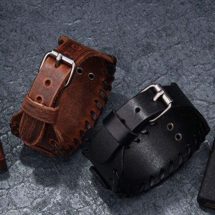 Adjustable Leather Strap - Valknut® Symbol Adjustable Leather Strap - Valknut® Symbol