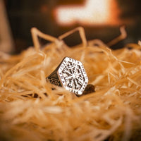 Viking rune signet ring Vegvisir - Stainless steel Viking rune signet ring Vegvisir - Stainless steel