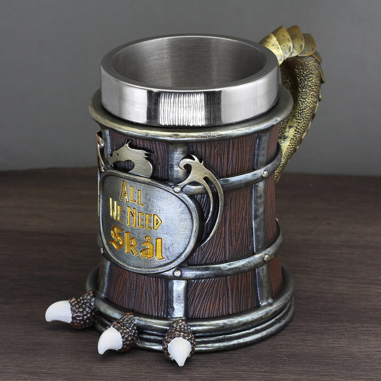 Viking mug \"All we need skal\" in resin Viking mug \"All we need skal\" in resin