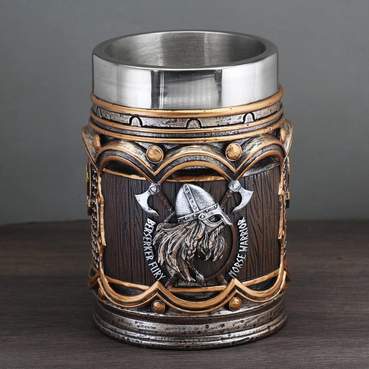 Berserker Fury\" viking mug in resin Berserker Fury\" viking mug in resin