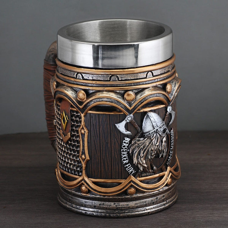 Berserker Fury\" viking mug in resin Berserker Fury\" viking mug in resin
