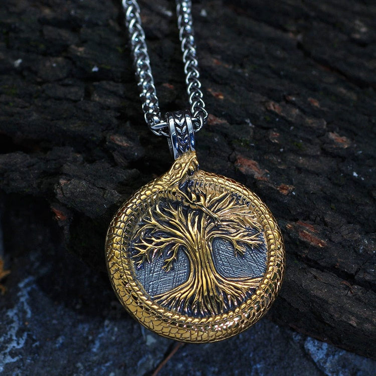 Necklace sacred tree of Yggdrasil with Jörmungand Necklace sacred tree of Yggdrasil with Jörmungand