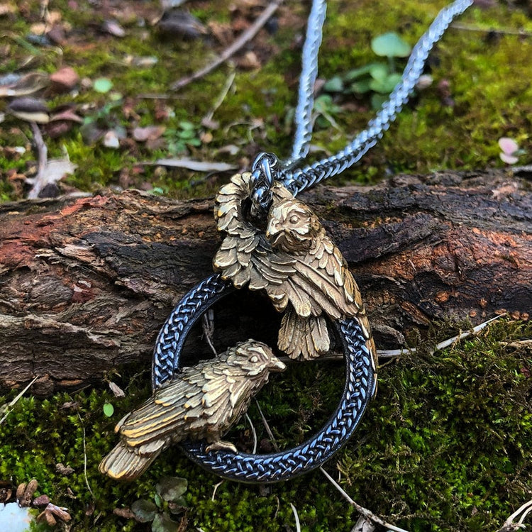 Odin's messenger ravens necklace in stainless steel Odin's messenger ravens necklace in stainless steel