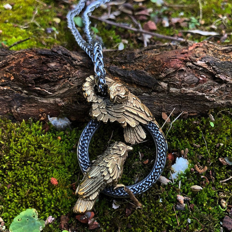 Odin's messenger ravens necklace in stainless steel Odin's messenger ravens necklace in stainless steel