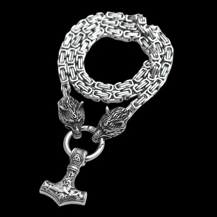 Mjolnir Necklace - Wolf Protection Mjolnir Necklace - Wolf Protection