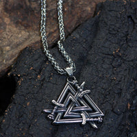Necklace Swords of the Fallen Heroes - Valknut Necklace Swords of the Fallen Heroes - Valknut