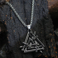 Necklace Swords of the Fallen Heroes - Valknut Necklace Swords of the Fallen Heroes - Valknut