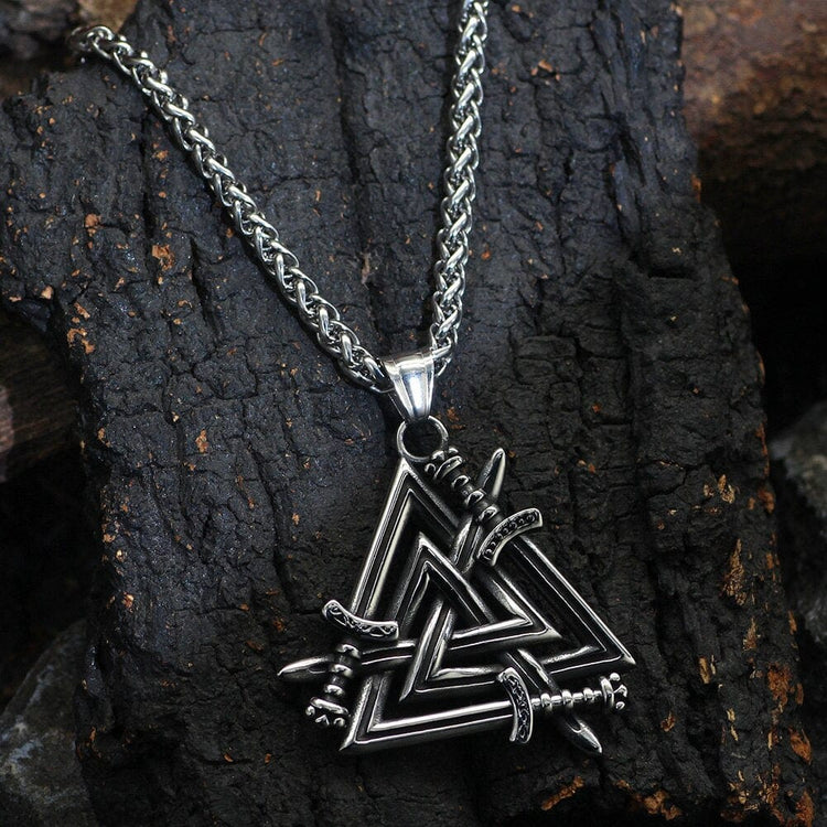 Necklace Swords of the Fallen Heroes - Valknut Necklace Swords of the Fallen Heroes - Valknut