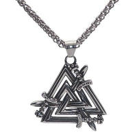 Necklace Swords of the Fallen Heroes - Valknut Necklace Swords of the Fallen Heroes - Valknut