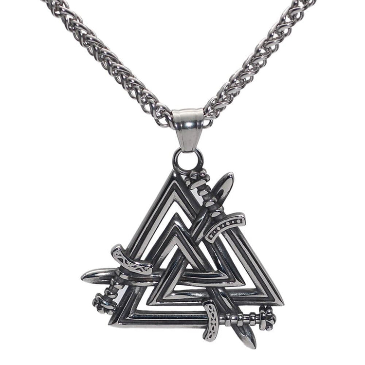 Necklace Swords of the Fallen Heroes - Valknut Necklace Swords of the Fallen Heroes - Valknut