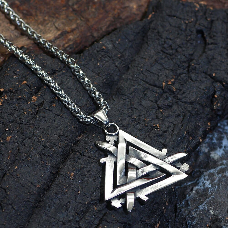 Necklace Swords of the Fallen Heroes - Valknut Necklace Swords of the Fallen Heroes - Valknut