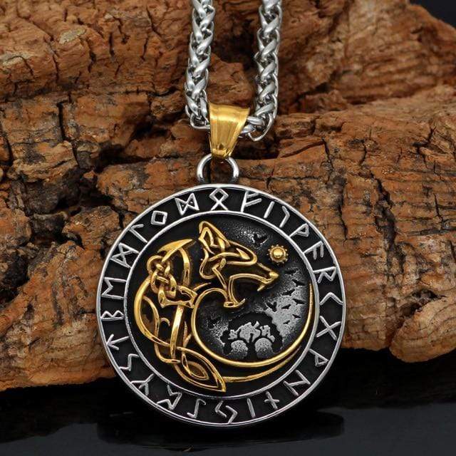 Giant Golden Wolf Necklace - Fenrir Giant Golden Wolf Necklace - Fenrir
