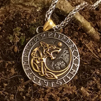 Giant Golden Wolf Necklace - Fenrir Giant Golden Wolf Necklace - Fenrir