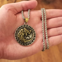 Giant Golden Wolf Necklace - Fenrir Giant Golden Wolf Necklace - Fenrir