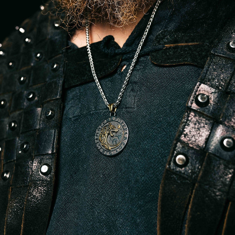 Giant Golden Wolf Necklace - Fenrir Giant Golden Wolf Necklace - Fenrir