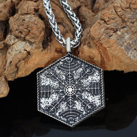 Necklace with carved spirit guide Vegvisir Necklace with carved spirit guide Vegvisir