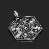 Necklace with carved spirit guide Vegvisir Necklace with carved spirit guide Vegvisir