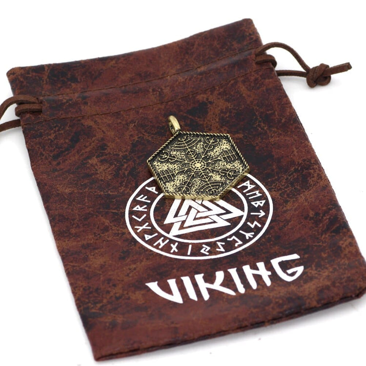 Necklace with carved spirit guide Vegvisir Necklace with carved spirit guide Vegvisir