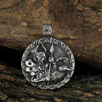 Viking necklace Odin and the crows Huginn and Muninn Viking necklace Odin and the crows Huginn and Muninn